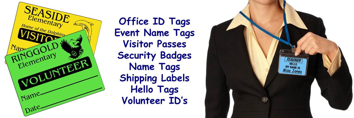 Volunteer ID labels for schools